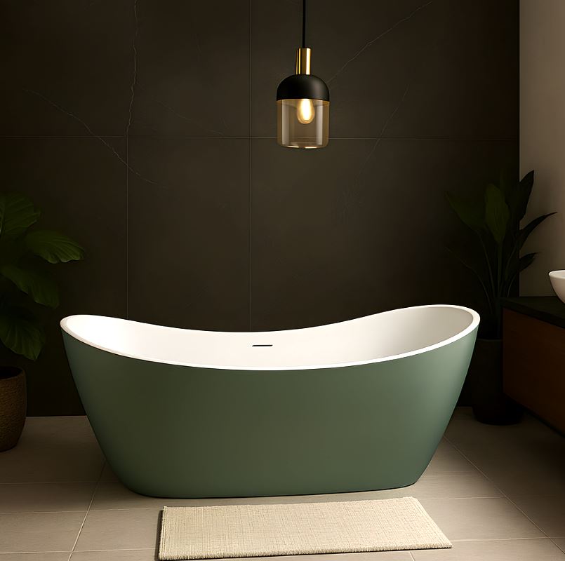 Matt Green Girona 1600mm Free Standing Bath
