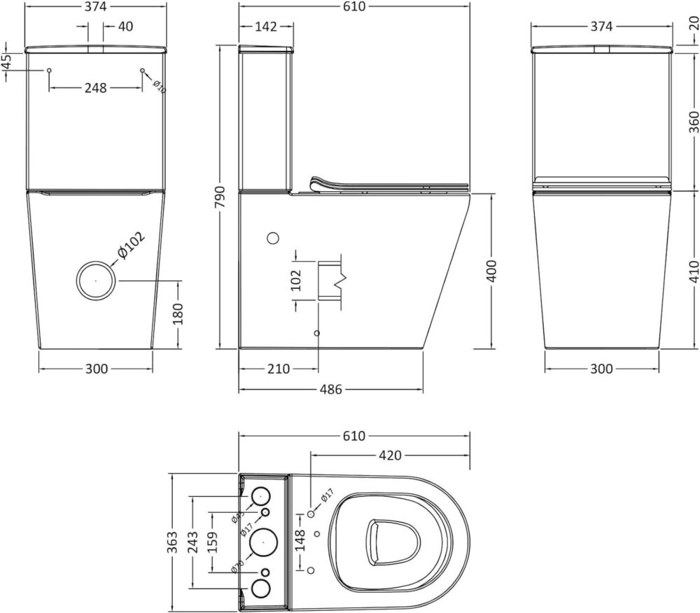 Complete Bathroom Suite P Shape Bath, Green Vanity Unit & Brushed Brass Taps - Image 16