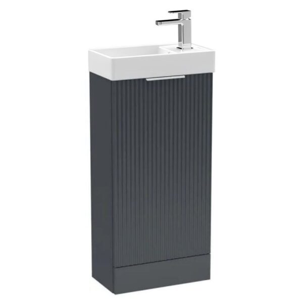 Nuie Fluted Soft Black Compact En-Suite Vanity & Basin