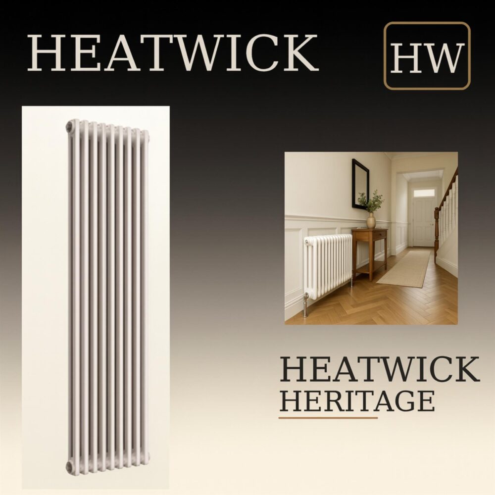 Heatwick Heritage 1800mm White 3 Column Radiator – Various Widths - Image 4