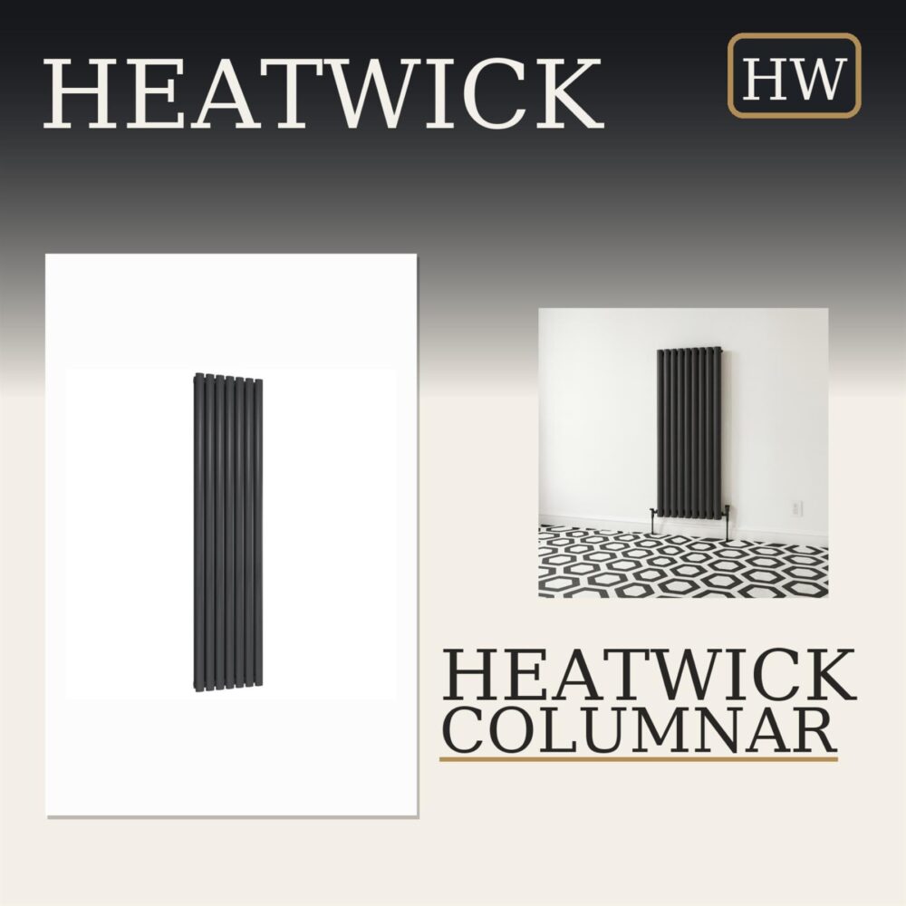 Heatwick Columnar 1800mm Double Anthracite Vertical Radiator - Various Widths - Image 2