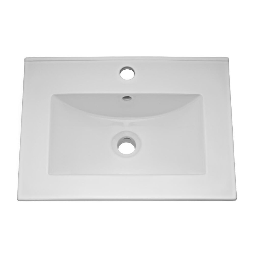 Nuie Deco Fluted Satin Blue 600mm Wall Hung 2 Drawer Vanity Unit & Basin - Image 8