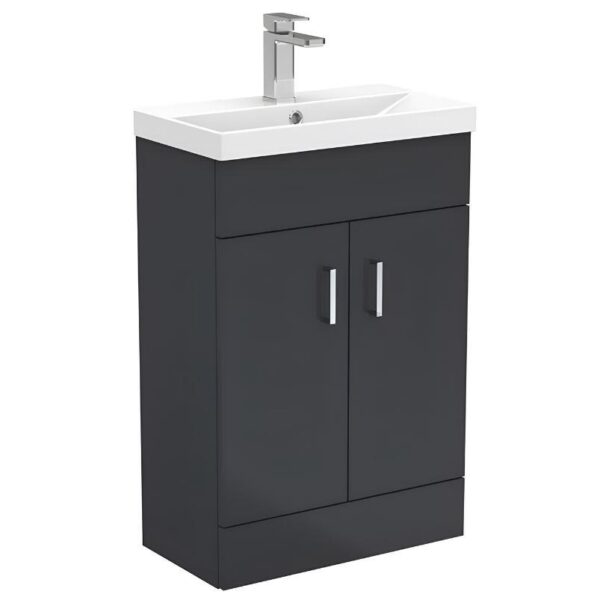 Niko Soft Black Slim Floor Standing Vanity Unit with Basin 550mm