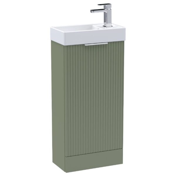 Nuie Fluted Satin Green Compact En-Suite Vanity & Basin