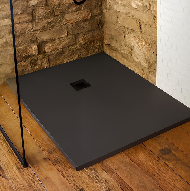 Ocean Slim Black Slate Shower Tray - Size Choices