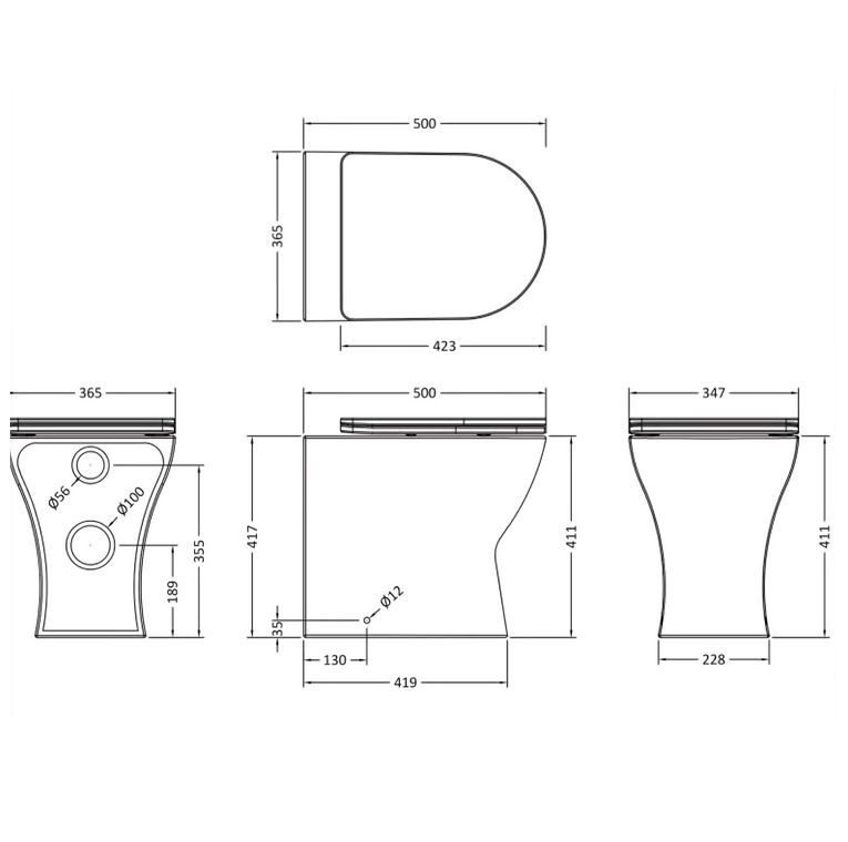 P Shape Blue Vanity & WC Unit Combination Set - Image 6