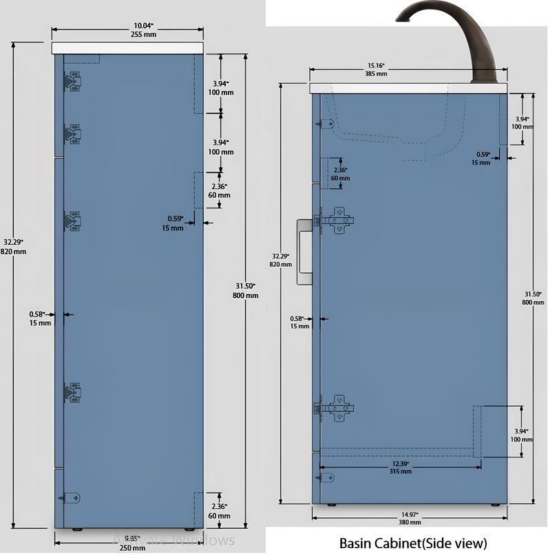 1100mm White Bathroom Combination Suite – Basin, Vanity Unit & BTW Toilet - Image 5