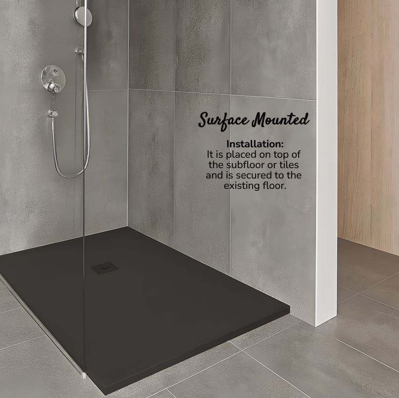 Ocean Slim Black Slate Shower Tray - Size Choices - Image 3